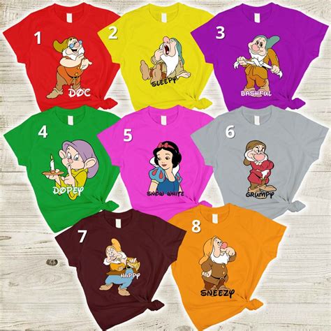 snow white and seven dwarfs t shirts